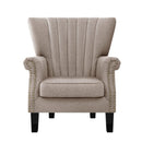 Artiss Armchair Wingback Beige Andrew-3