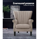 Artiss Armchair Wingback Beige Andrew-4