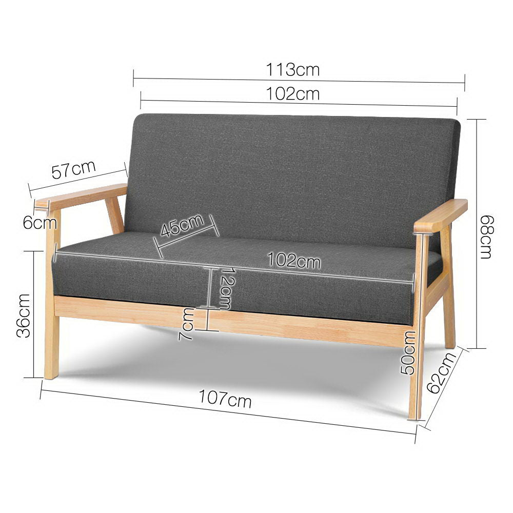 Artiss 2-Seater Sofa Armchair Skane - 0