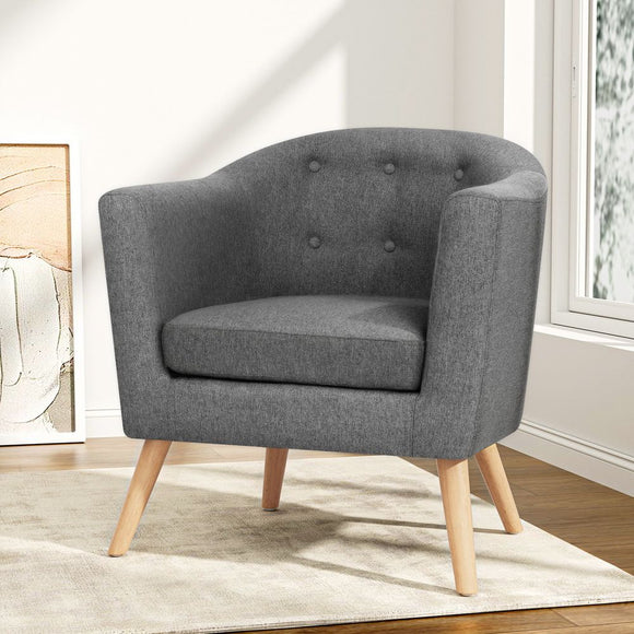 Artiss Armchair Tub Chair Grey Adora