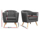 Artiss Armchair Tub Chair Grey Adora-3