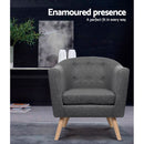 Artiss Armchair Tub Chair Grey Adora-4