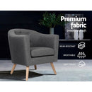 Artiss Armchair Tub Chair Grey Adora-5