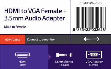 HDMI to VGA Female Adapter with 3.5mm Audio - 0