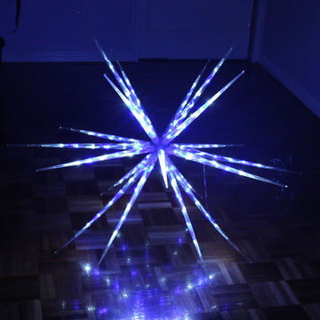 Samland 160 LED Blast Ice Star Ball Christmas Light Decoration in Blue & White