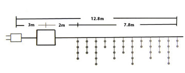 Samland 200 LED Memory Icicle Christmas Rope Light in White