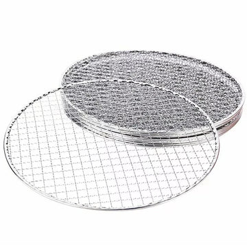 Samland 28CM BBQ Grill Mesh Fish Meat Round Net Mat Barbecue Pad for Camping