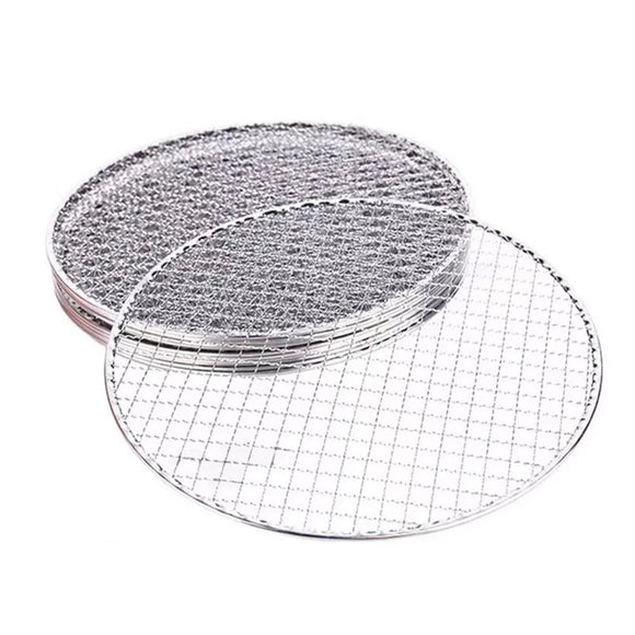 Samland 28CM BBQ Grill Mesh Fish Meat Round Net Mat Barbecue Pad for Camping