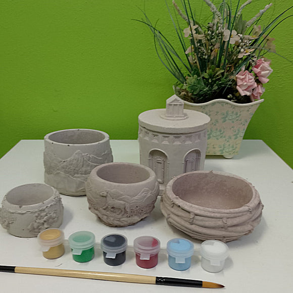 Mixed, hand-made succulent planters x 5