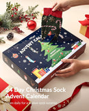 Advent Calendar 2025 Adult Men 24 Days of Christmas Cotton Socks US 7-13 Fun Christmas Sock Advent Calendar for Men Funny Gifts for Dad Boyfriend Husband Brother Random Socks Gift Box-7