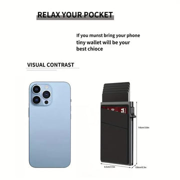 Contemporary Acrylic RFID Blocking Card Holder - Minimalist Business Wallet for Men, Automatic Pop-Up, 1pc - 0