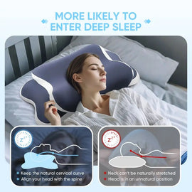 Side Sleeper Neck Pillow | Odor-Free, Light Beige Friendly Design, Comfortable Sleep Posture, Polyester Material, Hand Wash Only - 0