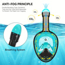 L/XL full-face silicone snorkeling mask, full-dry panoramic snorkeling mirror, camera bracket, large frame anti-leakage and anti-fog swimming mirror set, suitable for adults.-4