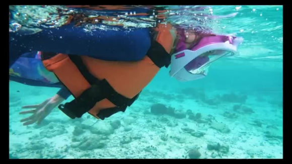 L/XL full-face silicone snorkeling mask, full-dry panoramic snorkeling mirror, camera bracket, large frame anti-leakage and anti-fog swimming mirror set, suitable for adults.