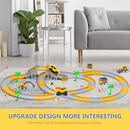 343 track-building sets, track-course - STEM learning toys, construction vehicles (concrete mixers, dump trucks), Track-birthday/Christmas gifts for boys - Developing motor skills and creativity - Compatible with the major-5