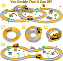343 track-building sets, track-course - STEM learning toys, construction vehicles (concrete mixers, dump trucks), Track-birthday/Christmas gifts for boys - Developing motor skills and creativity - Compatible with the major-7