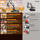 Mini Excavator Toy with Remote & App Control, High-Tech 11-Channel Alloy & Plastic Engineering Vehicle, Fun Toy for Men, Perfect Gift for Kids.-5