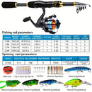 Proberus fishing rod reel set, including spinning reel, 1.8-meter fishing rod, fishing line, artificial bait, lead weight hook, complete set with storage bag-2