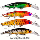 Proberos 20-piece fishing tackle set | hard bait set, suitable for striped bass and bass | scoop hook lure, minnow lure, jumper, pencil-shaped swim bait, fish hook, sea bass lure-6