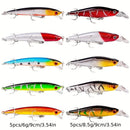 Proberos 20-piece fishing tackle set | hard bait set, suitable for striped bass and bass | scoop hook lure, minnow lure, jumper, pencil-shaped swim bait, fish hook, sea bass lure-7