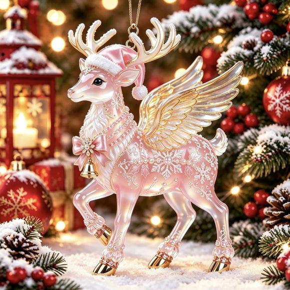 Elf Deer Party Festival 2D Acrylic Keychain Pendant – Christmas Hanging Ornament for Christmas Tree & Holiday Decor, 8cm Tall - Multi - Size D