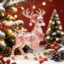 Elf Deer Party Festival 2D Acrylic Keychain Pendant – Christmas Hanging Ornament for Christmas Tree & Holiday Decor, 8cm Tall - Multi - Size K-10