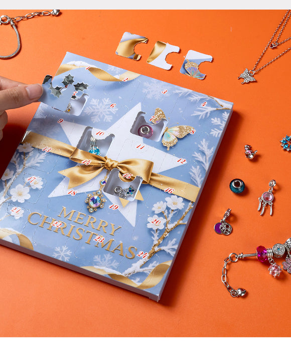 24-Day Christmas Advent Calendar DIY Bracelet Set, Festive Charm & Bead Kit for Aussie Xmas Gifting & Crafting