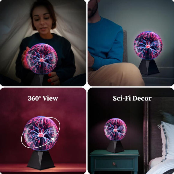 Plasma Ball Lamp - Touch & Sound Sensitive USB-Powered Globe for Decor, Parties & STEM Learning (6 Inch) | Other sizes Available in Store