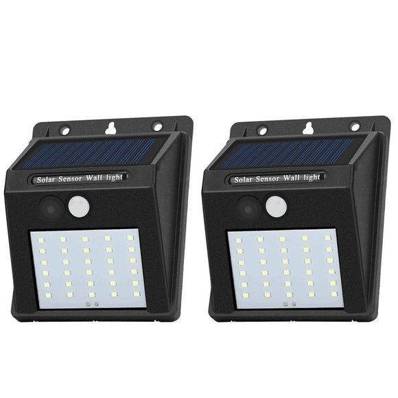 2Pack Solar Sensor Lights Outdoor with 30 LEDs – Wireless Waterproof Solar Motion Sensor Wall Lights for Fence, Patio, Deck, Yard & Garden, Motion Activated Auto On/Off(White)