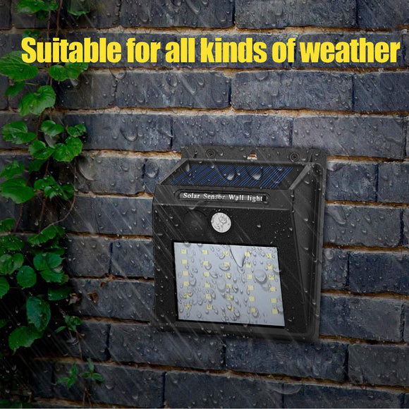 4Pack Solar Sensor Lights Outdoor with 30 LEDs – Wireless Waterproof Solar Motion Sensor Wall Lights for Fence, Patio, Deck, Yard & Garden, Motion Activated Auto On/Off(White)
