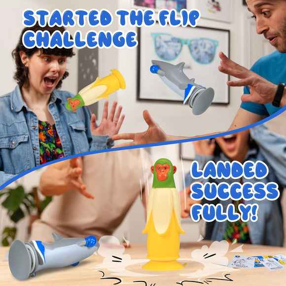 Banana Monkey vs Sharkman Flip Game – Fun Toss & Flip Challenge for Family, Party & Group Play | Other Action Games Available In-Store