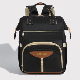 Stylish Mom Backpack with Insulated Bottle Pocket – Multi-Compartment Diaper Bag, Anti-Theft Phone Pocket, Large Capacity Baby Organizer, Travel Backpack for Moms (Black)