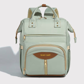 Stylish Mom Backpack with Insulated Bottle Pocket – Multi-Compartment Diaper Bag, Anti-Theft Phone Pocket, Large Capacity Baby Organizer, Travel Backpack for Moms (Green)