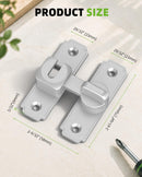 90/180 Degree Barn Door Lock, Safety Flip Lock, Adjustable Sliding Door Latch for Bathroom, Wardrobe, Bedroom & Garden Door, Spacers Included, 1Pack (silver)-2