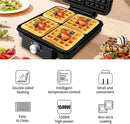 Waffle Makers & Irons, 1500W Waffle Machine with Double~sided Heating, Coating, Temperature Control, Led Light, Easy Clean(black)-2