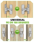 90/180 Degree Barn Door Lock, Safety Flip Lock, Adjustable Sliding Door Latch for Bathroom, Wardrobe, Bedroom & Garden Door, Spacers Included, 1Pack (White)-6