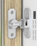 90/180 Degree Barn Door Lock, Safety Flip Lock, Adjustable Sliding Door Latch for Bathroom, Wardrobe, Bedroom & Garden Door, Spacers Included, 1Pack (White)-9
