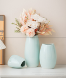 Modern Ceramic Vase Set (3-Piece): Minimalist Home Decor for Living Room Flower Arrangements (Blue) | Other Styles Available in Store-10