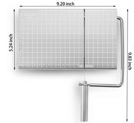 Stainless Steel Cheese Slicer with 10 Replacement Wires – Precision Grid Cutting Board, Ergonomic Handle, Easy to Clean – Ideal for Butter, Cake, Soft Cheese (Silver) - 0