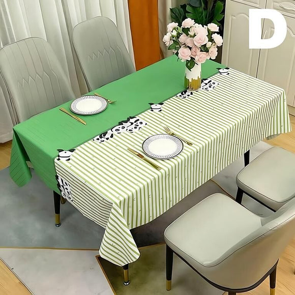 Waterproof Oilproof Washable Heat-Resistant PVC Tablecloth - 5 Patterns & Sizes for Home, Restaurant & Picnic Dining（D,200*138）
