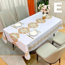 Waterproof Oilproof Washable Heat-Resistant PVC Tablecloth - 5 Patterns & Sizes for Home, Restaurant & Picnic Dining（B,220*138）-5