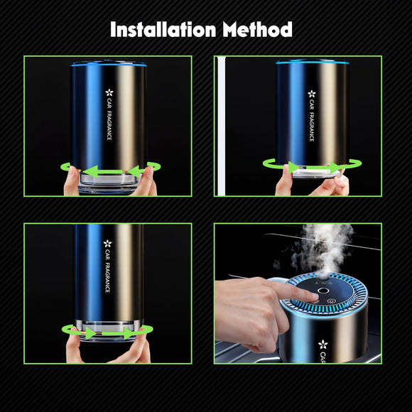 Smart Car Air Freshener with Starry Lights Projector: Automatic Aroma Diffuser, 3 Modes, Rechargeable for Car & Home