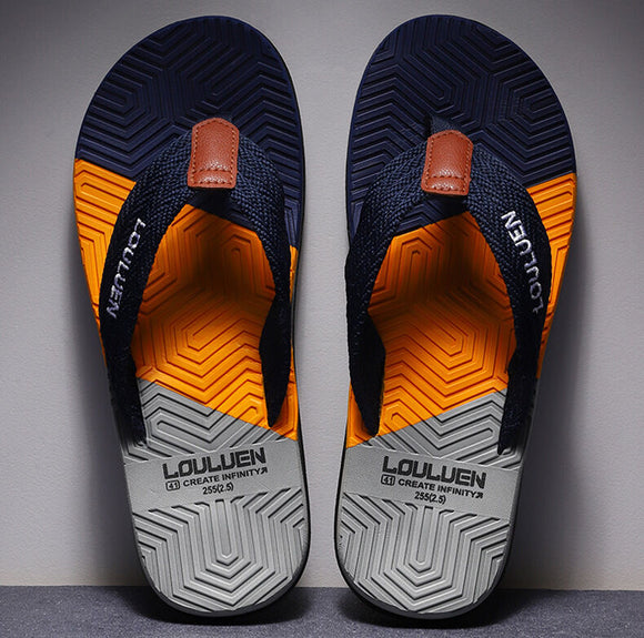 Men's Flip Flops with EVA-PVC Dual Sole, 3 Colors (Black/Blue/Green) for Comfort & Style for Summer Beach & Daily Wear(Blue)