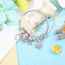 Cute Heart-shaped Beaded Bracelet with Rhinestones(18cm)-5