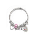 Cute Heart-shaped Beaded Bracelet with Rhinestones(19cm)-1