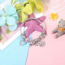 Cute Heart-shaped Beaded Bracelet with Rhinestones(19cm)-4