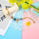 Colorful Leaf Moon Star Pendant Versatile Gold Bracelet(21cm)-5