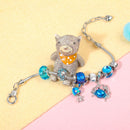 Cartoon Ocean Theme Bracelet with Octopus, Jellyfish, Crab Charms & Crystal Rhinestone Beads(17cm)-3