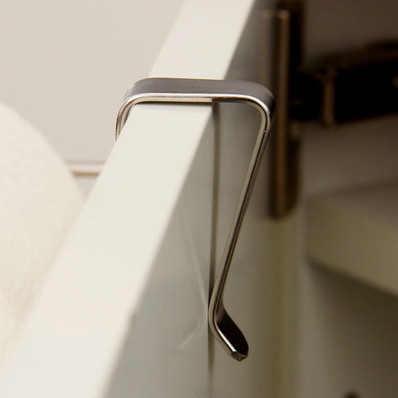 Stainless Steel No-punch Roll Paper Rack for Kitchen Cabinet Cling Film Storage Rack-Silver