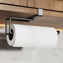 Metal No-punch Roll Paper Rack for Kitchen Cabinet Cling Film Storage Rack-Black-4
